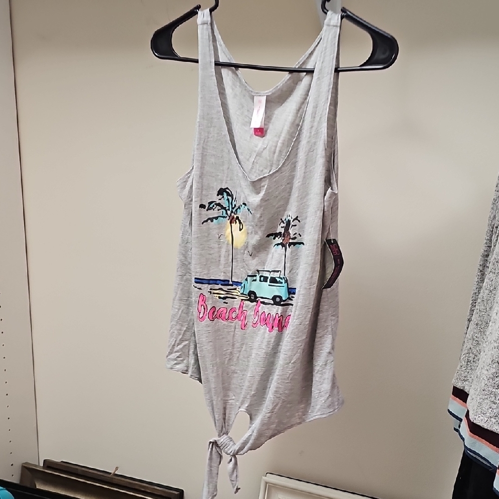 Women's Size Medium No Boundaries Gray Beach Surf Tank Top New With Tags